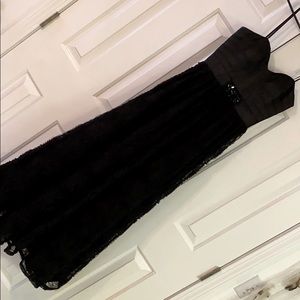 Designer black strapless gown